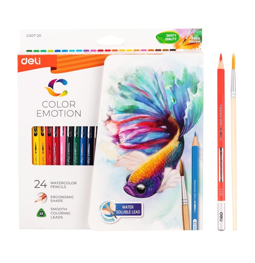Deli Water Color Pencil 24Pc 1Pck