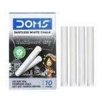 Doms Dustless White Chalk  10Pc 1Pck