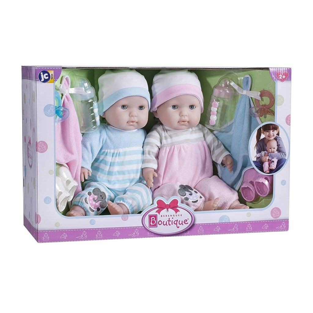 Jc Toys 15'' Berguer Dolls Twin Dlx Gift Set 30050