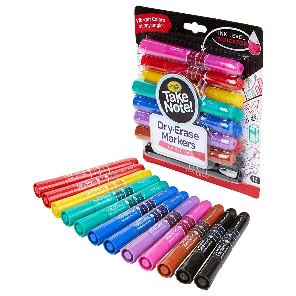 Crayola 12 Ct. Take Note! Broad Line Dry-Erase Markers, Colored
