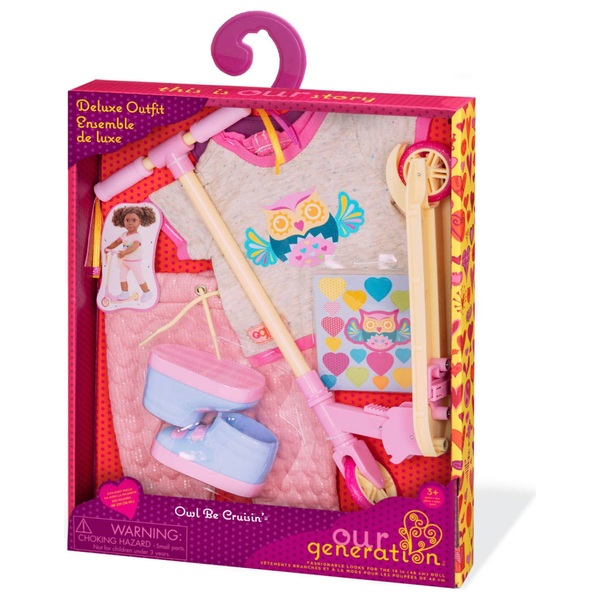 Our Generation Deluxe Owl Outfit With Scooter