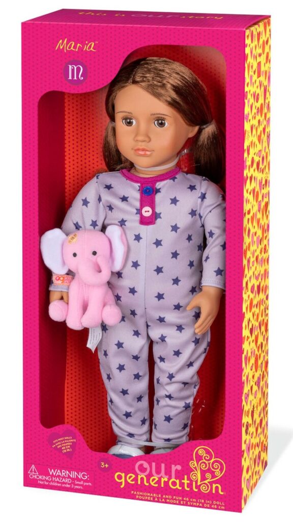 Our Generation Doll With Onesie And Elephant Plush Toy Maria