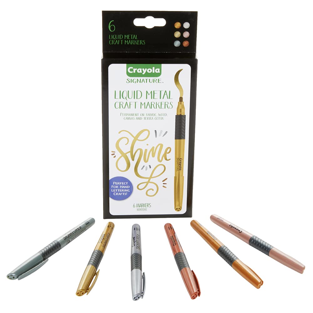 Crayola Signature 6 Ct Liquid Metal Craft Markers