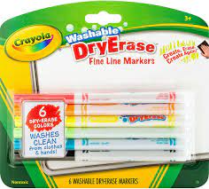 Crayola 6 Ct. Dry-Erase Fine Line Washable Markers