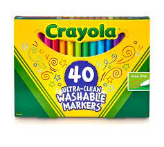 Crayola 40 Ct. Ultra-Clean Washable Assorted, Fine Line, Colormax Markers