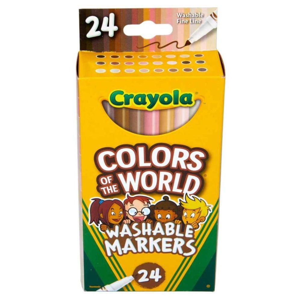 Crayola 24 Ct. Washable Fine Line Markers, Colors Of The World