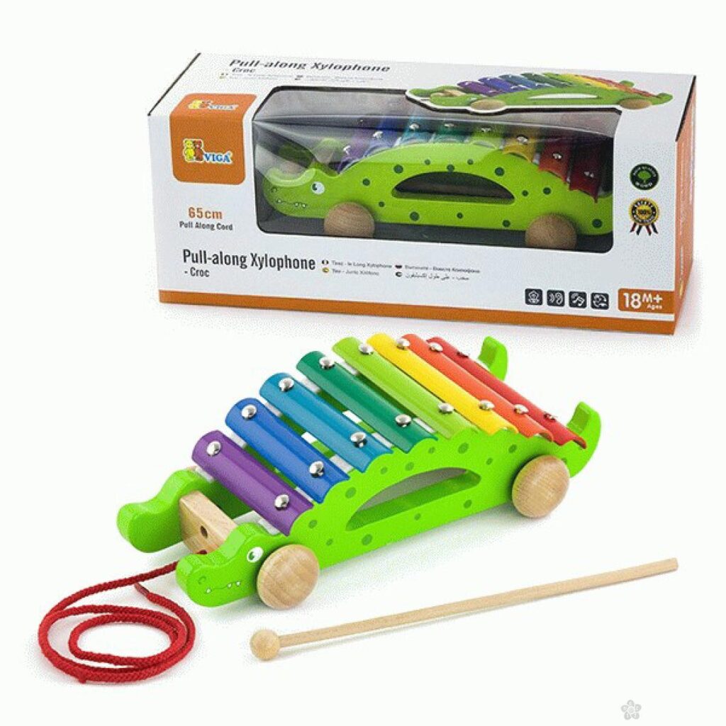 Viga Pull-Along Xylophone - Croc