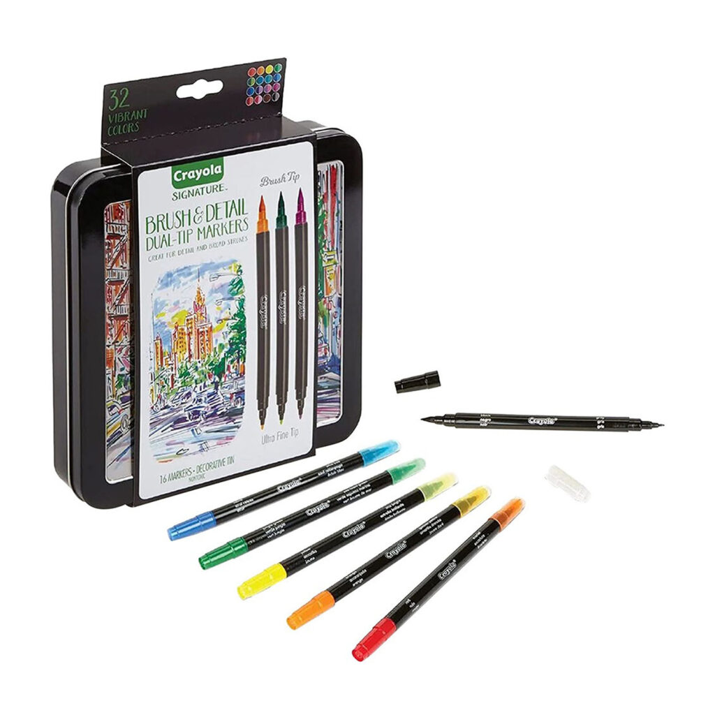 Crayola Signature, 16 Ct. Brush & Detail Dual-Tip Markers