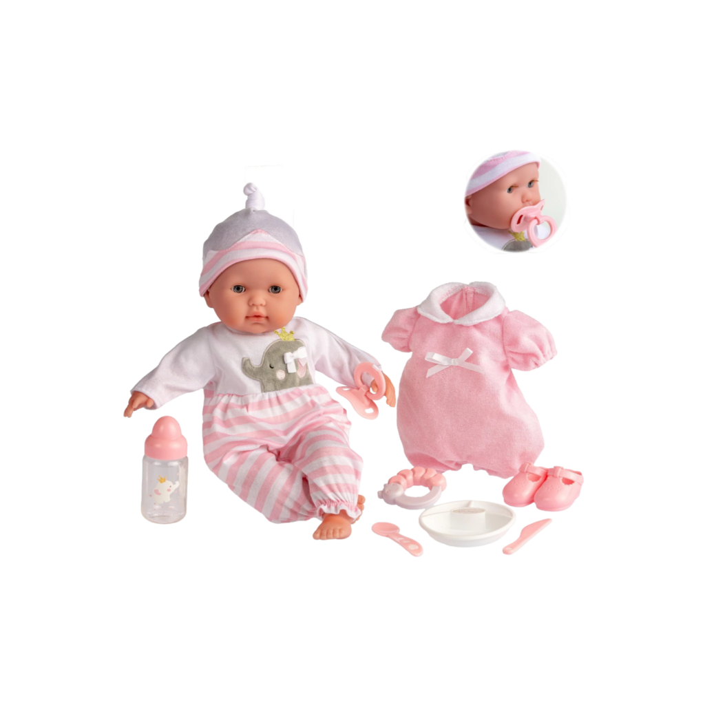 Jc Toys 15" Berenguer Boutique Pink Baby Doll Gift Set Open/Close Eyes 30040