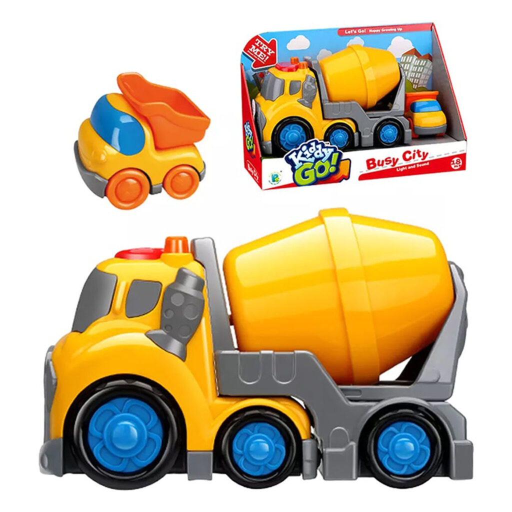 Kiddy Go 19.5Cm Free Wheel Concrete Mixer Truck  With Lights & Sound
