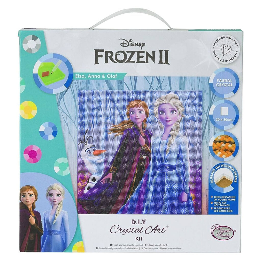 Craft Buddy Elsa, Anna & Olaf, 30X30Cm Crystal Art Kit