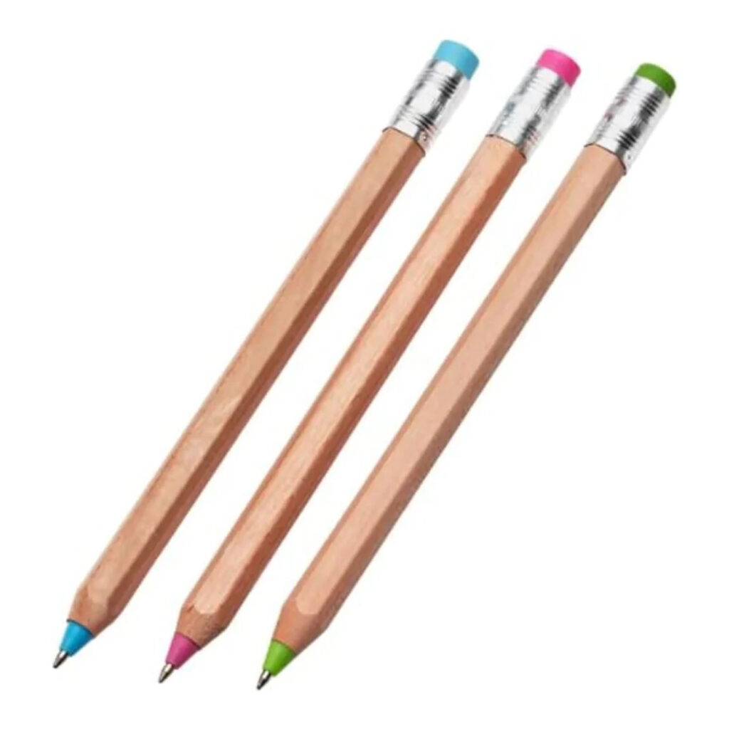 Kikkerland Wooden Ballpoint Pen In A Tub