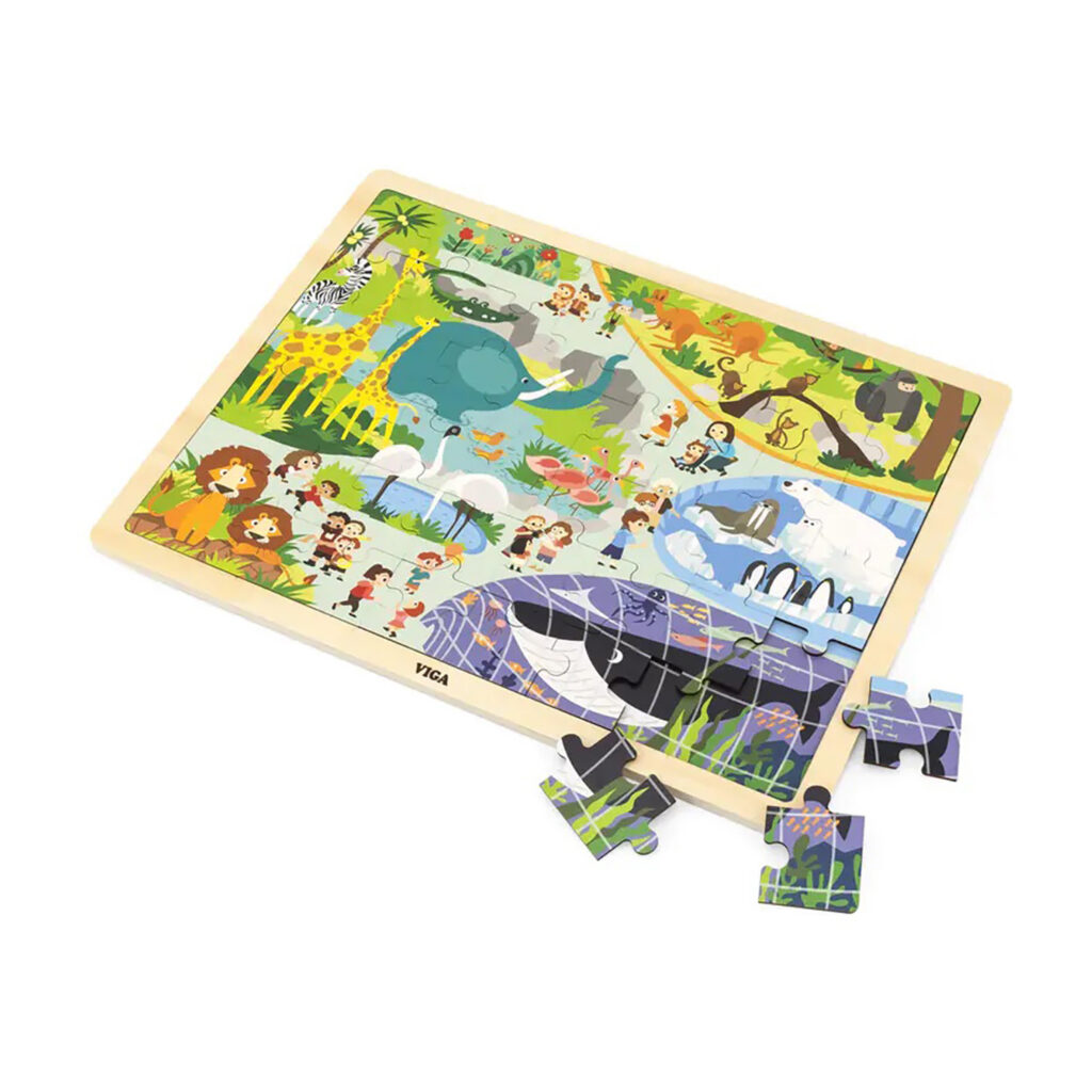 Viga Wooden 48 Pcs Puzzle - Zoo