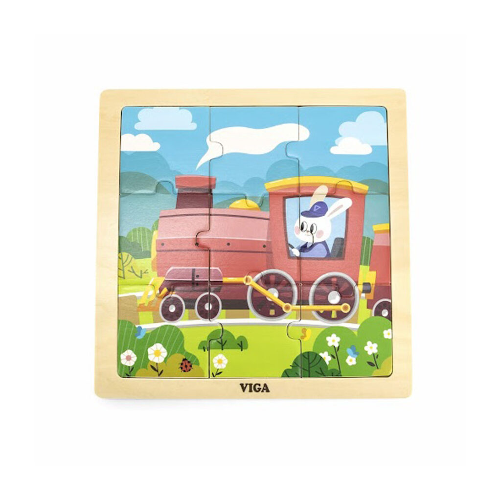 Viga Wooden 9-Pieces Puzzle - Train