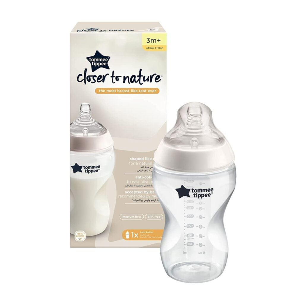Tommee Tippee Closer To Nature Feeding Bottle, 340Ml X 1 -Clear