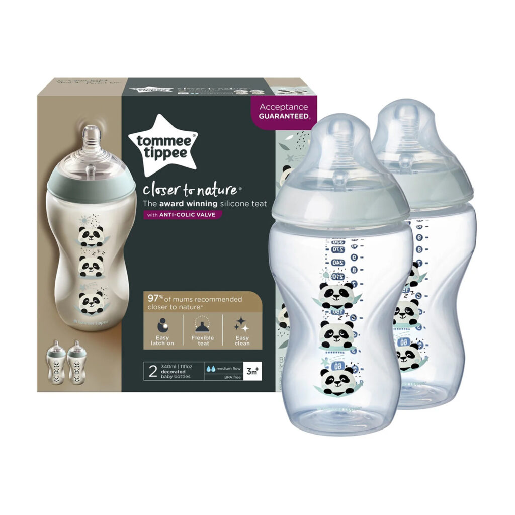 Tommee Tippee Closer To Nature Feeding Bottle, 340Ml X 2 -Girl