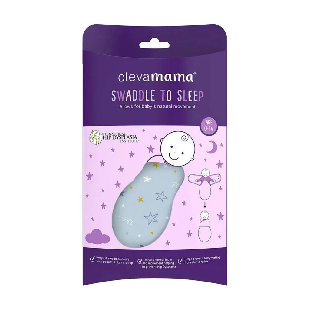 Clevamama Swaddle To Sleep - Blue (0-3M)