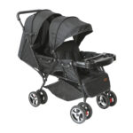 Moon Juvenile Magnum Tandem Easy Fold Twin Travel Stroller,Black