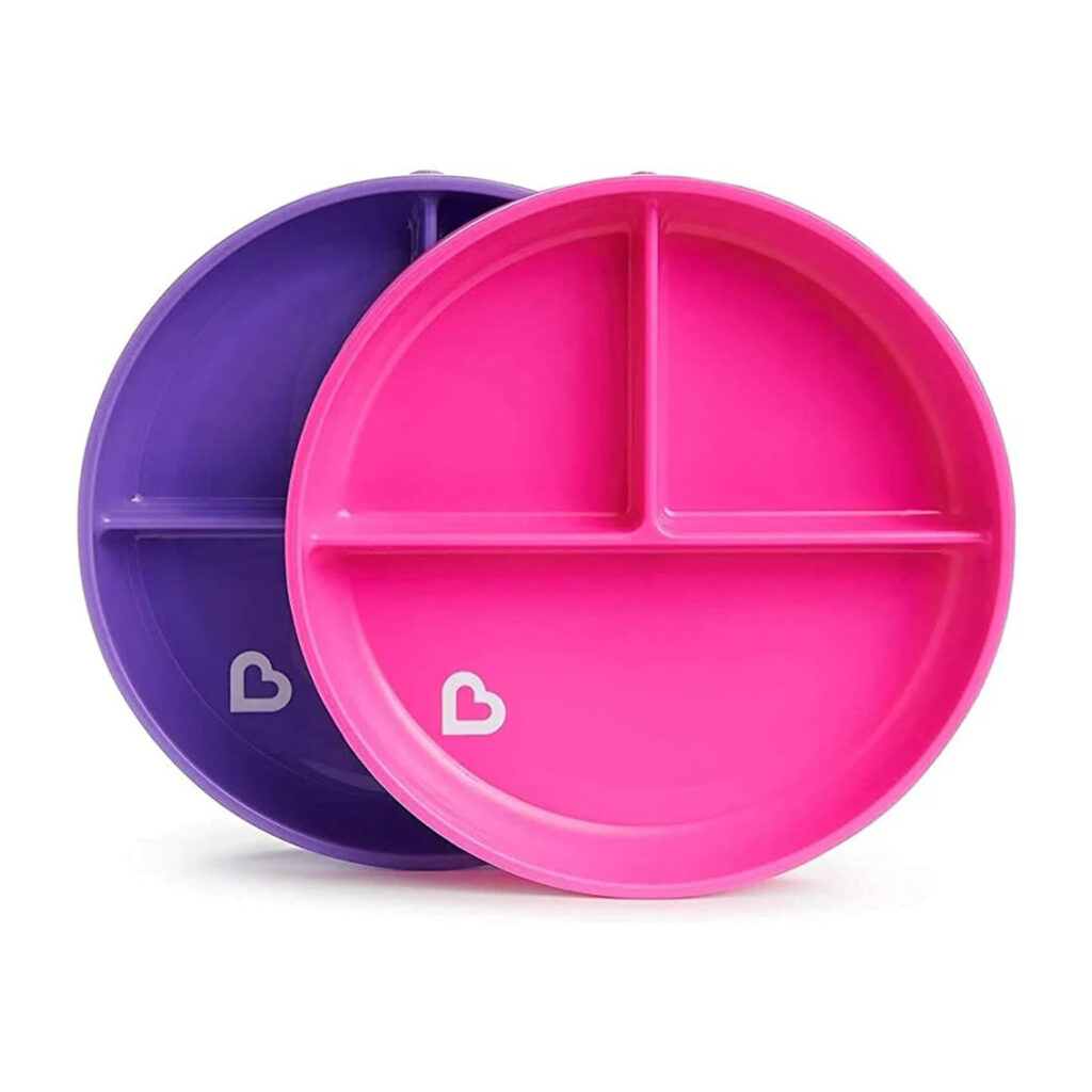 Munchkin 2Pk Suction Plates-Pink/Purple