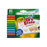Crayola 10 Ct Slim Dry-Erase Markers, Washable