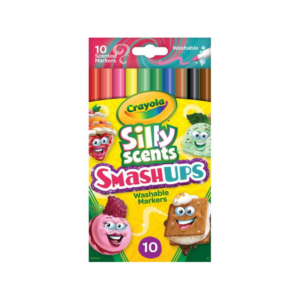 Crayola 10 Ct Silly Scents Smash Ups, Slim Washable Markers