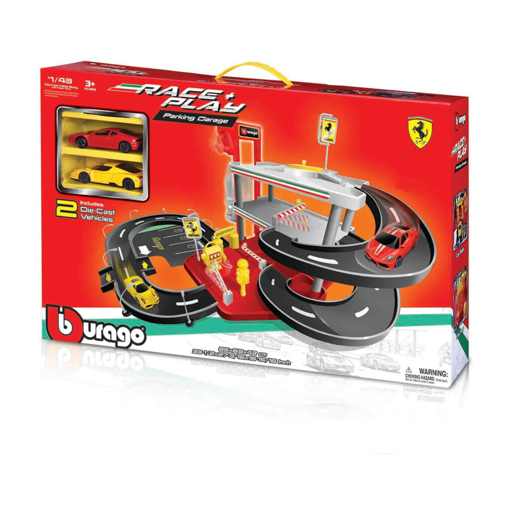 Bburago 18-31204 1/43 Ferrari Parking Garage, Include 2 Cars 47531204