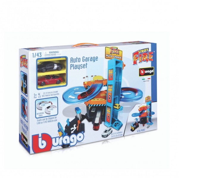 Bburago 18-30361 1:43 Collezione Parking Playset, Includes 2 Cars 47530361