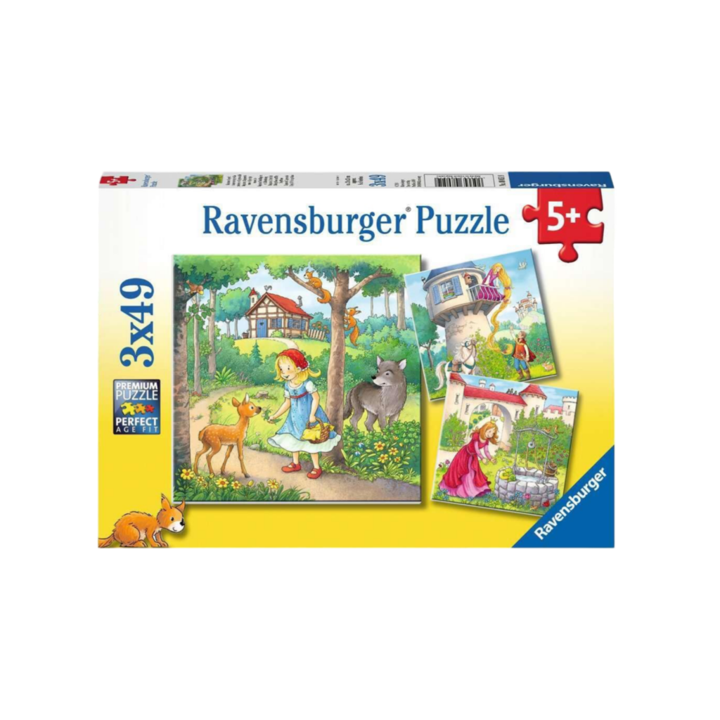 Ravensburger Puzzle Rapunzel, Red Riding Hood, Frog King - 3X 49 Pieces