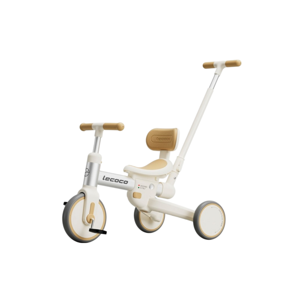Lecoco Kids Trike S3, White 68.5*45*53 Push Bar:71-87.5Cm