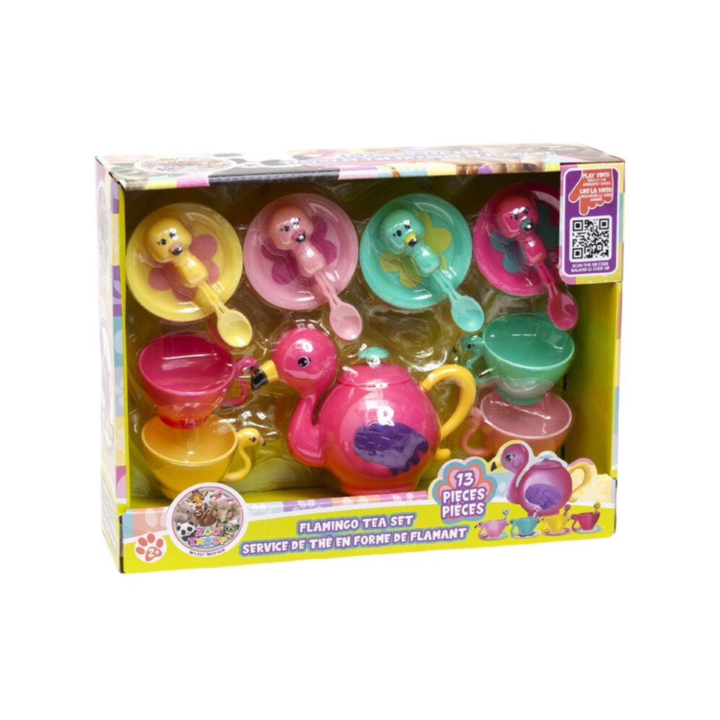 Zoo Troop Flamingo Tea Set With Lots Of Accessories