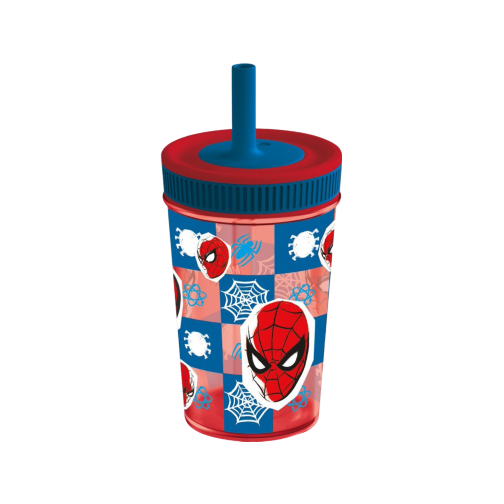 Stor Leak Proof Silicone Straw Tumbler Spiderman Midnight Flyer 465 Ml