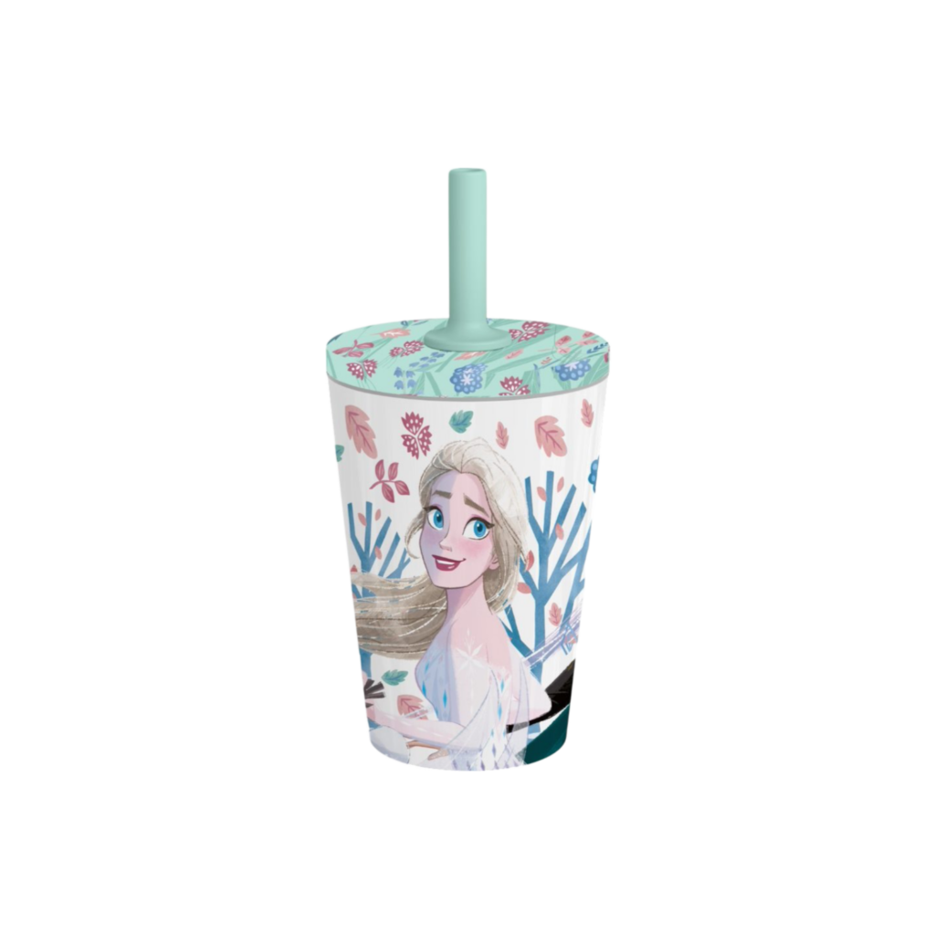 Stor Dw Stainless Steel Silicone Straw Tumbler Frozen Enchanted Destiny 360 Ml