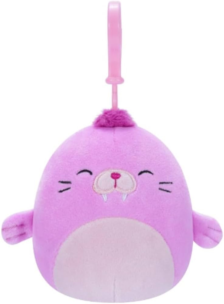 Squishmallows Little Plush 3.5" Clip-Onsqm Pepper - Pink Walrus