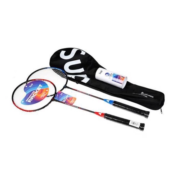 Supreme Sports Iron Alloy Badminton Racket Combo Set 2 Pcs Rackets With 3 Pcs Shuttlecock