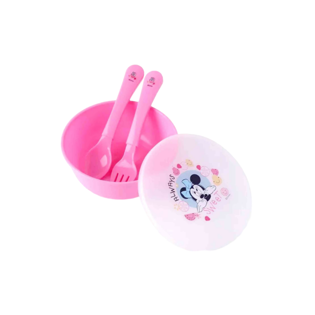 Disney - Baby 3Pcs Feeding Set, Bowl, Spoon And Fork - Minnie Mouse