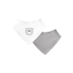 Moon Juvenile Bandana Bibs Regular ( Organic) ( Pack -2)Bear & Grey