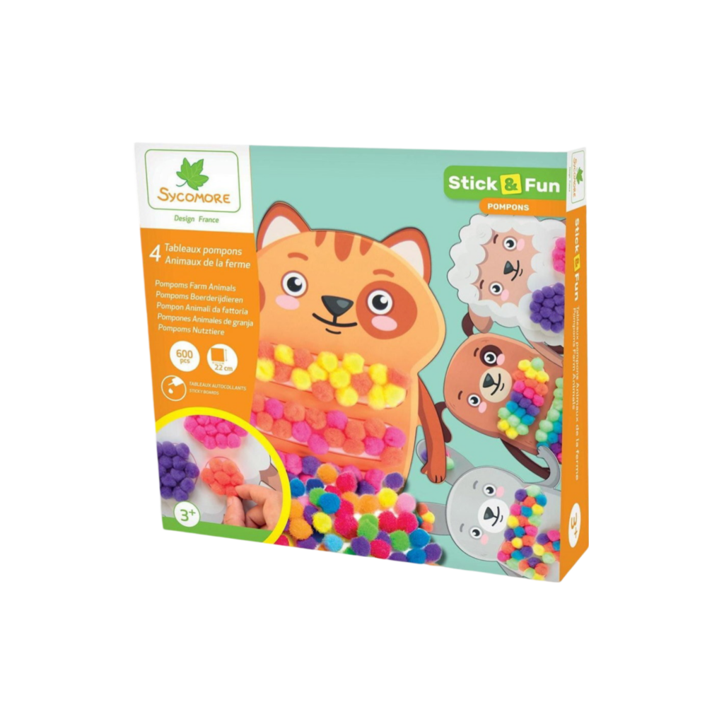 Sycomore 3 Pompoms Boards Farm Animals