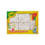 Crayola 4Pk Mini Canvases - Monsters With 4 Crayola Super Tips