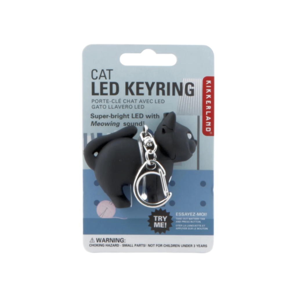 Kikkerland Cat Led Keychain Carded/Cdu