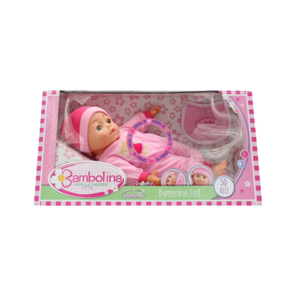 Bambolina 40Cm Doll With Bib With Arabic 50 Words