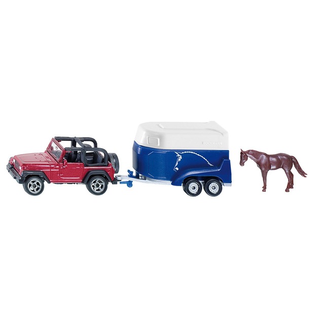 Siku Die Cast Jeep With Horse Trailer