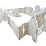 Little Toddlers Playpen With Basketball Hoop, Slide Swing And Cabinet -200Cm X 240Cm X 63Cm