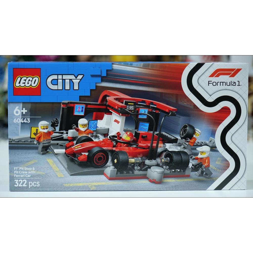 Lego City  60443 F1 Pit Stop & Pit Crew With Ferrari Car