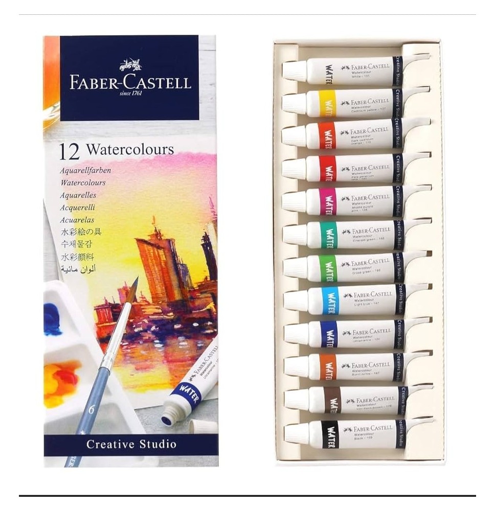 Faber-Casstell 12 Water Color  12x5Ml 1Pck
