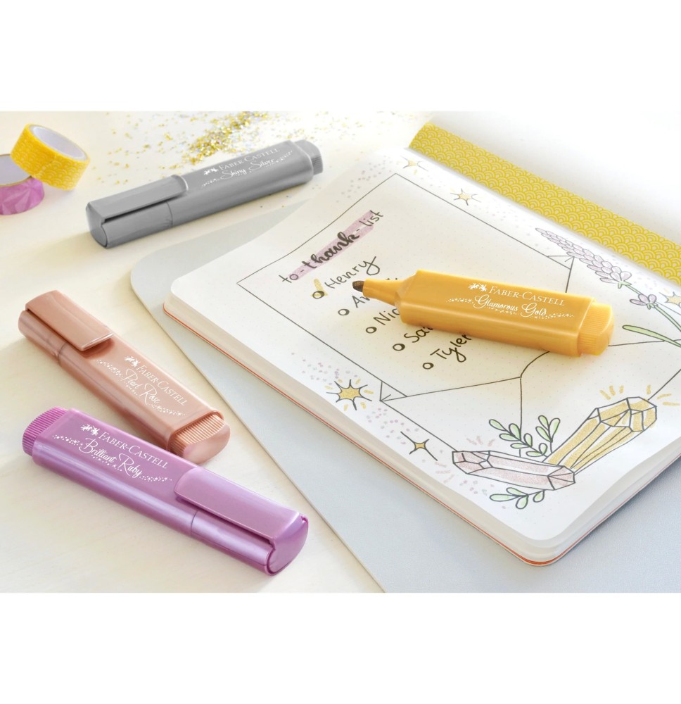 Faber Castell Metallic Effects Textliner 4Pc 1Set