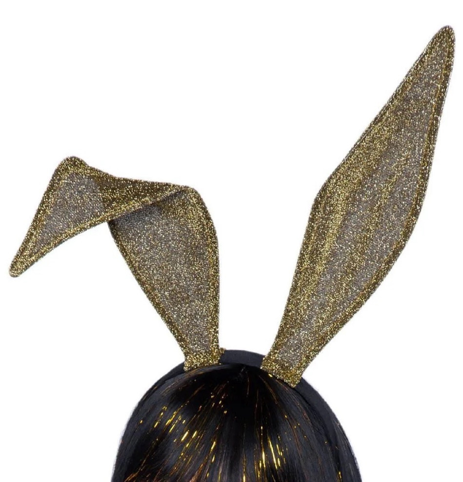 Glitter Bunny Ear Headband - Gold