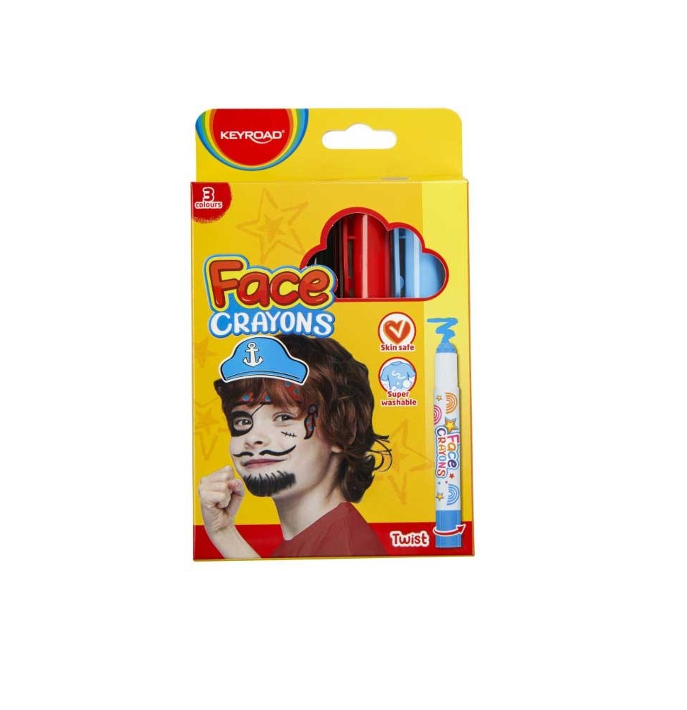Keyroad Face Crayon 3Pc 1Pck