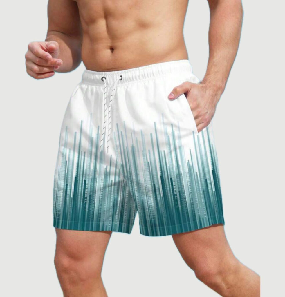 STRIPPED SWIMMING SHORTS