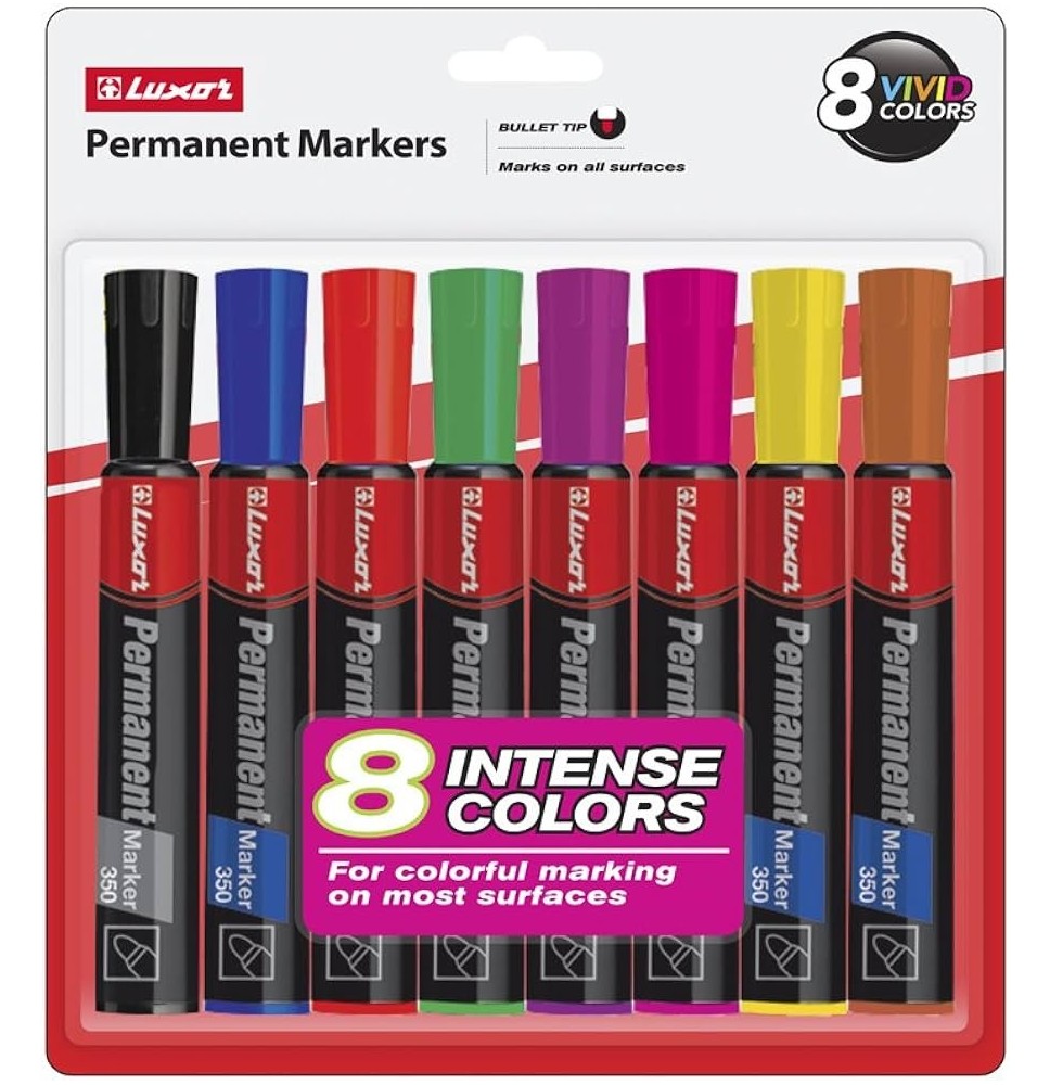 Luxor Permanent Marker 8Pc 1Card