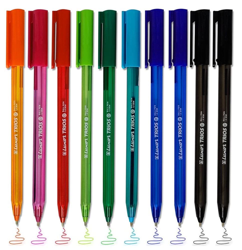 Luxor Trios Icy Triangular Shape Ball Pen 10Pc 1Pck